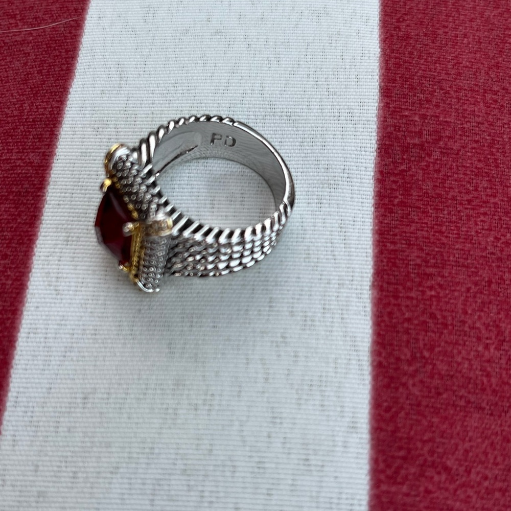 Silver & red  ring - Picture 6 of 6